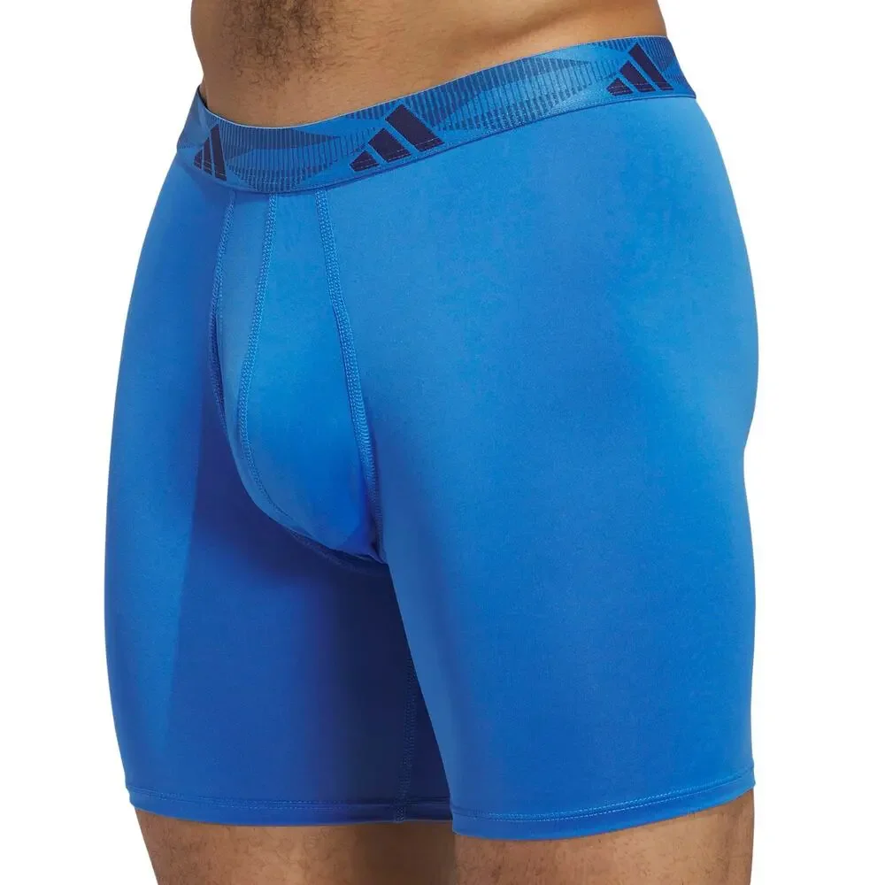 NWT adidas Men's Boxer Briefs (3-Pack)  -Wicking Underwear, Blue/ Grey/Black, XL